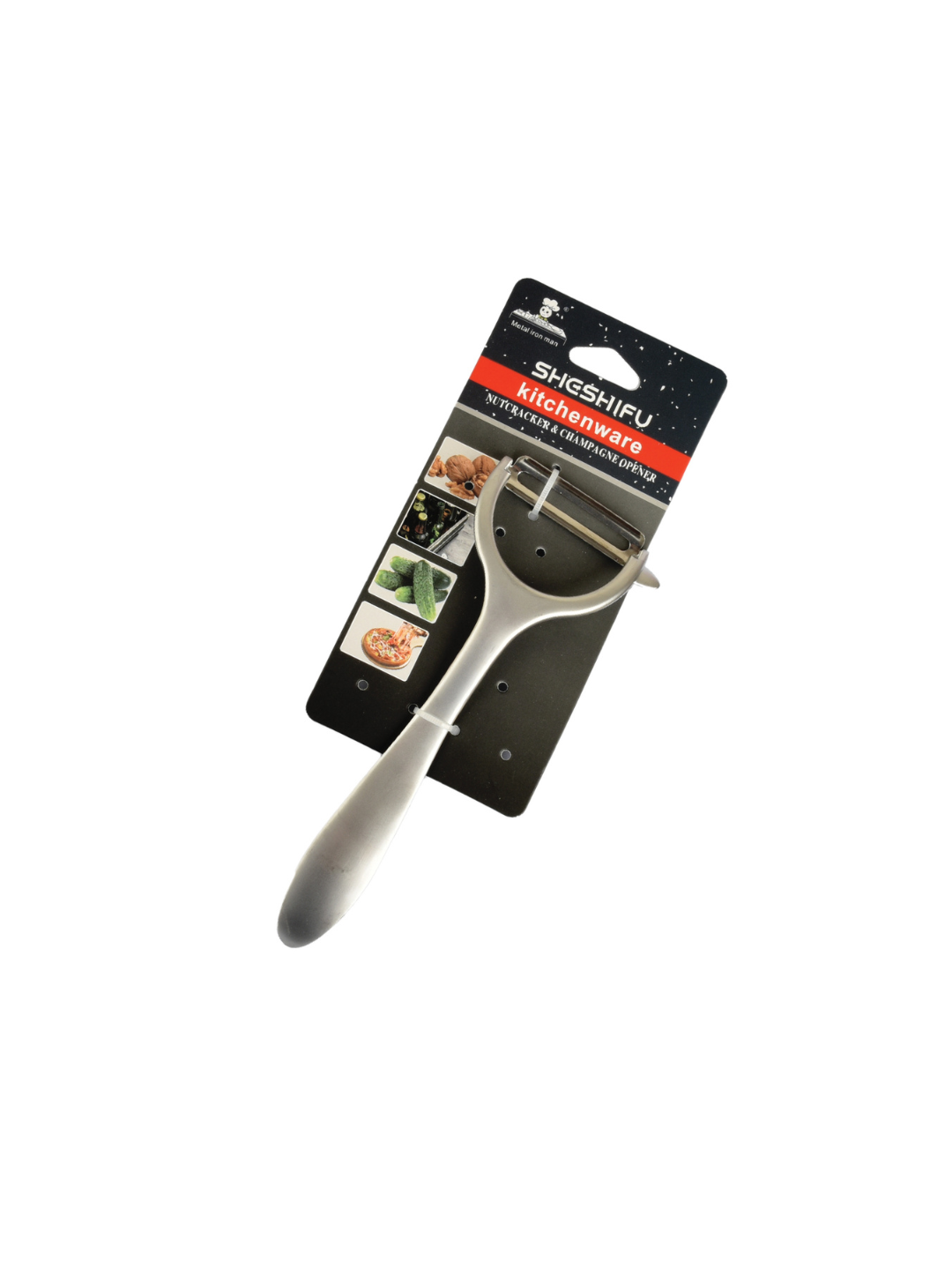 Wide stainless steel vegetable peeler, 17 cm