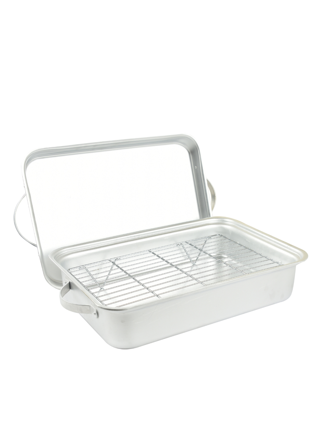 Oven Tray (46cm x 32cm, 10cm Height, 3mm Thick) with Lid and Internal Rack