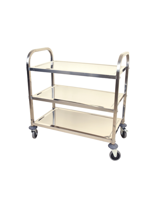 Steel service trolley, 3 middle floor