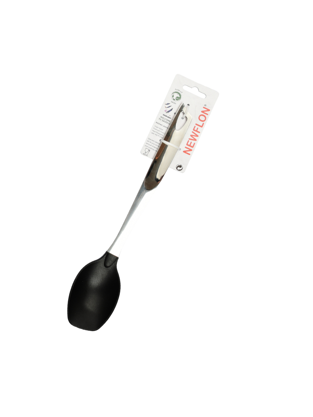 Silicone spoon with steel handle